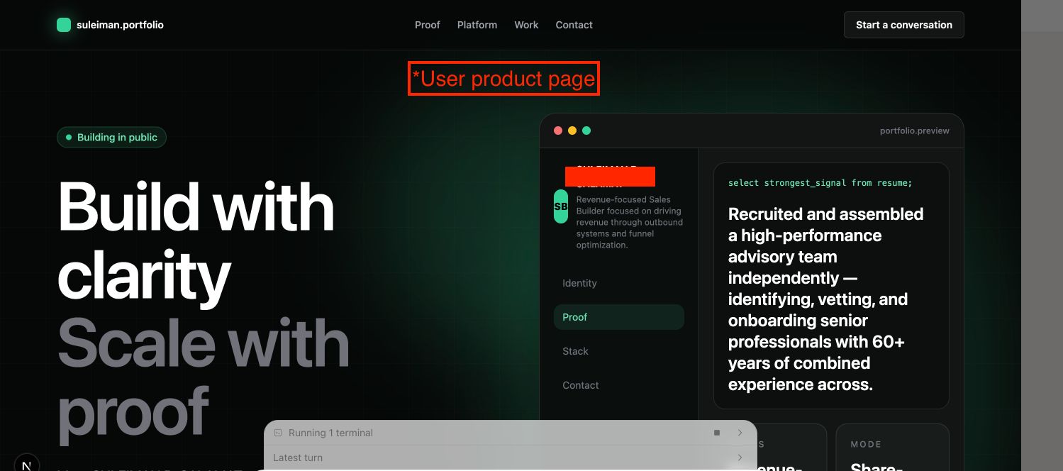 A finished portfolio site Paperly generated from a resume